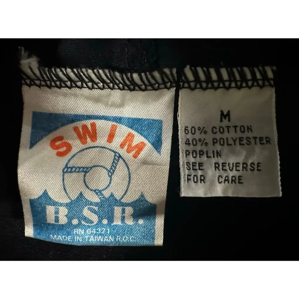 Vintage Swim BSR Hooded Color Block Windbreaker Vest Made USA
